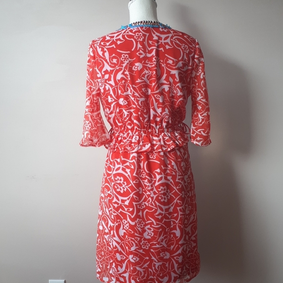 NWT Gaudi red printed dress 20” ptp - Picture 3 of 10